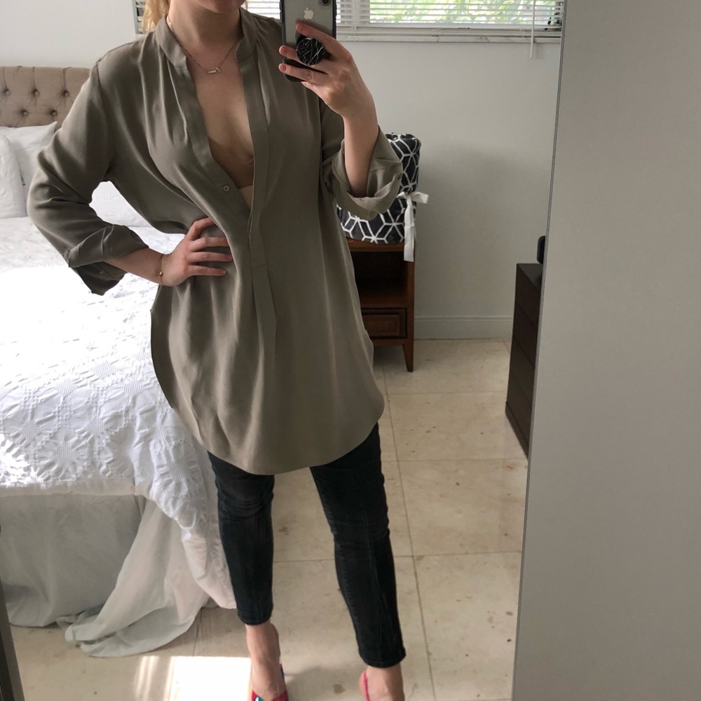 Aritzia Babaton Silk Shirt Dress